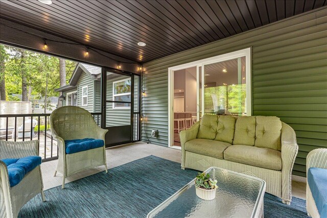 4067 Hillside Trl, New Buffalo, MI 49117 - wooden deck with an outdoor living space