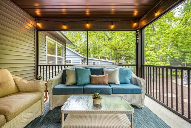 4067 Hillside Trl, New Buffalo, MI 49117 - wooden deck with outdoor lounge area