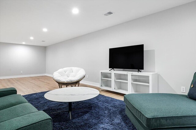 4067 Hillside Trl, New Buffalo, MI 49117 - living area with wood finished floors, recessed lighting, and baseboards