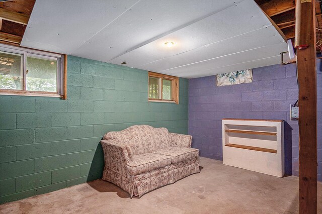 4468 Teal Ln, Newaygo, MI 49337 - living area with concrete flooring and plenty of natural light