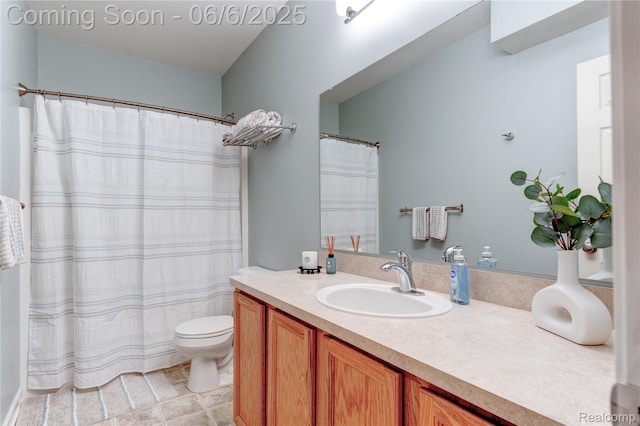 2327 Cherry Tree Ln, Grand Blanc, MI 48439 - bathroom with vanity, toilet, and curtained shower