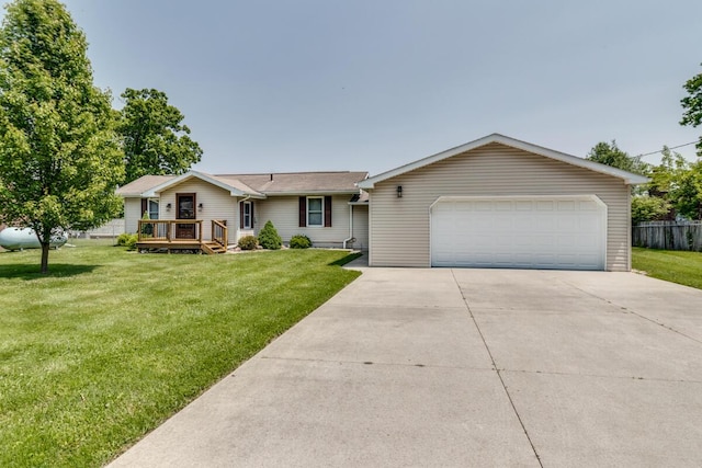 11883 Scott Park Rd, Delton, MI 49046 - ranch-style house with a front yard and a deck