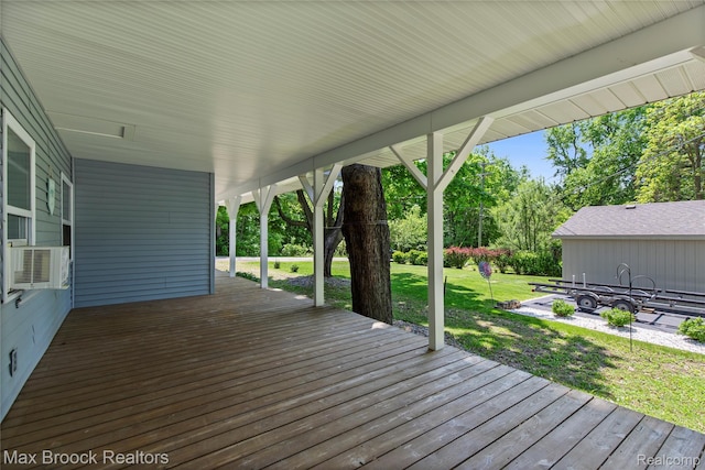 6593 Sherman Dr, Otter Lake, MI 48464 - deck featuring a lawn and cooling unit