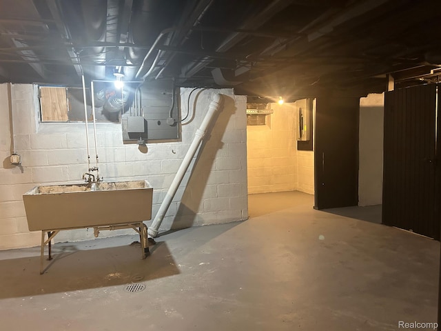 18815 Lancashire St, Detroit, MI 48223 - unfinished basement featuring a sink