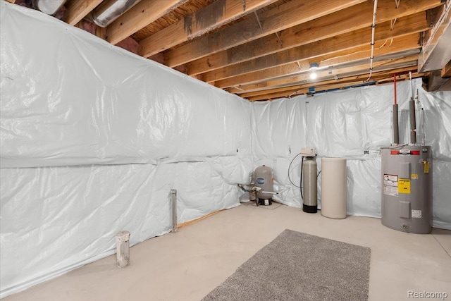 2230 Briar Rdg, Wolverine Lake, MI 48390 - unfinished below grade area with water heater and a water softener system