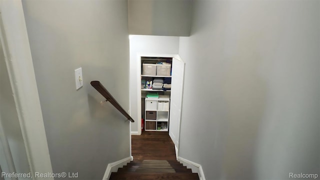 8483 Harding, Center Line, MI 48015 - stairs with wood finished floors and baseboards