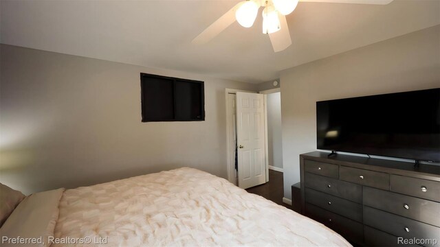 8483 Harding, Center Line, MI 48015 - bedroom with ceiling fan and baseboards