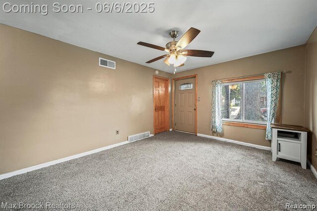 7713 Jackson St, Taylor, MI 48180 - carpeted spare room featuring baseboards and ceiling fan