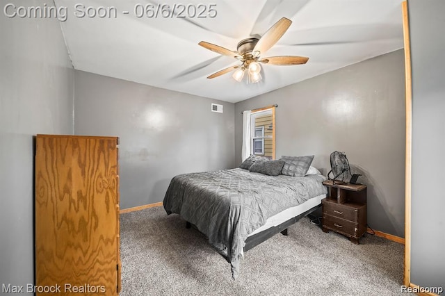 7713 Jackson St, Taylor, MI 48180 - bedroom with carpet floors, baseboards, and a ceiling fan