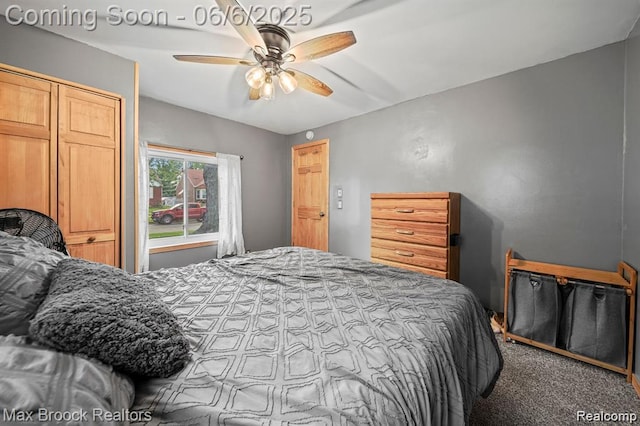 7713 Jackson St, Taylor, MI 48180 - bedroom featuring carpet flooring and a ceiling fan