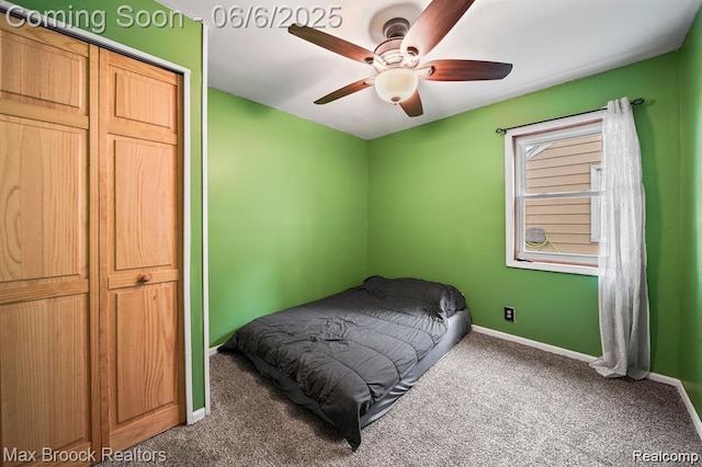 7713 Jackson St, Taylor, MI 48180 - bedroom featuring carpet floors, baseboards, and ceiling fan