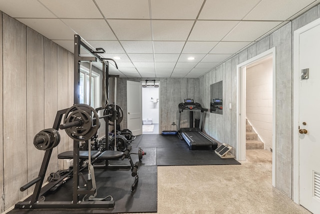 8680 Bennett St SE, Ada, MI 49301 - exercise room with a paneled ceiling and recessed lighting