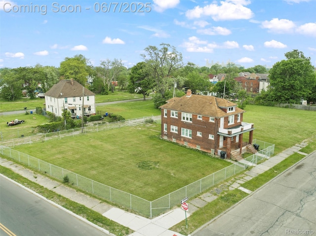 5792 Lawton, Detroit, MI 48208 - aerial view of property and surrounding area with a tree filled landscape
