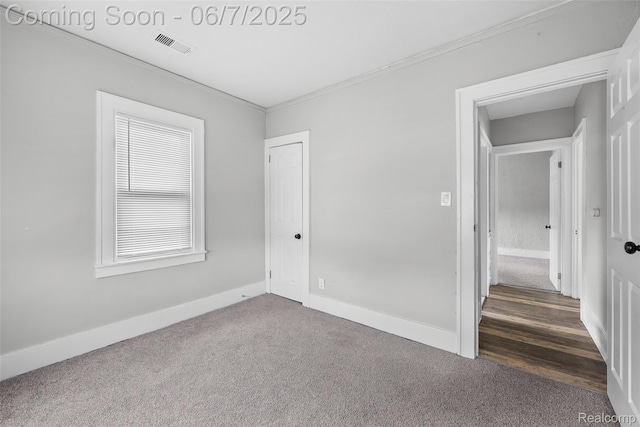 5792 Lawton, Detroit, MI 48208 - unfurnished room featuring dark carpet, crown molding, and baseboards