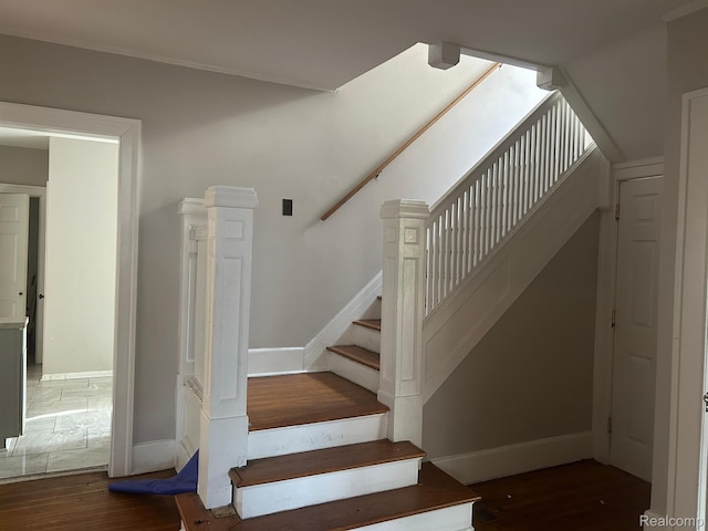 70 Colorado St, Highland Park, MI 48203 - stairs with wood finished floors and baseboards