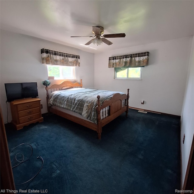 3827 Woodland Dr, Metamora, MI 48455 - bedroom with carpet floors and a ceiling fan