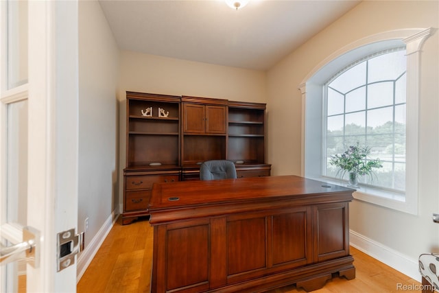 6312 S Graham Rd, Saint Charles, MI 48655 - office space with baseboards and light wood-style flooring