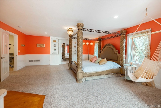 6312 S Graham Rd, Saint Charles, MI 48655 - carpeted bedroom featuring wainscoting and recessed lighting