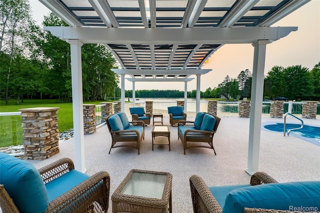 6312 S Graham Rd, Saint Charles, MI 48655 - view of patio featuring a pergola, outdoor lounge area, and an outdoor pool