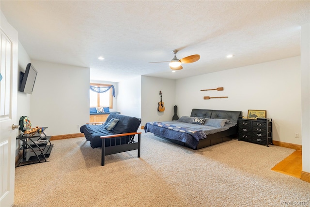 6312 S Graham Rd, Saint Charles, MI 48655 - bedroom featuring carpet flooring, a ceiling fan, recessed lighting, and baseboards