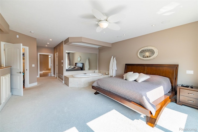 6312 S Graham Rd, Saint Charles, MI 48655 - carpeted bedroom with baseboards, ceiling fan, and recessed lighting