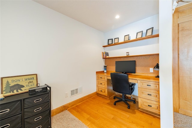 6312 S Graham Rd, Saint Charles, MI 48655 - office space with light wood-type flooring, baseboards, and recessed lighting