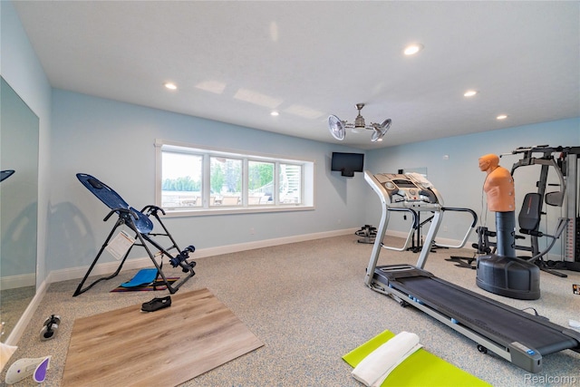 6312 S Graham Rd, Saint Charles, MI 48655 - workout area with recessed lighting and baseboards