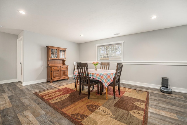 1749 Fairview Dr, Allegan, MI 49010 - dining area with wood finished floors, baseboards, and recessed lighting