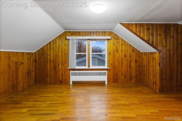114 Interlochen Dr, Algonac, MI 48001 - bonus room with radiator heating unit, wood finished floors, vaulted ceiling, and wooden walls