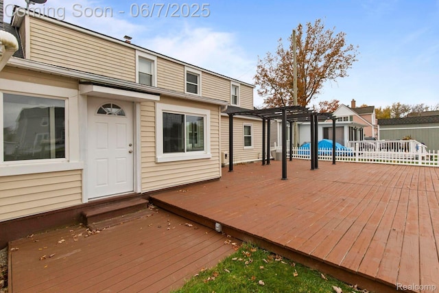 114 Interlochen Dr, Algonac, MI 48001 - wooden terrace with a pergola