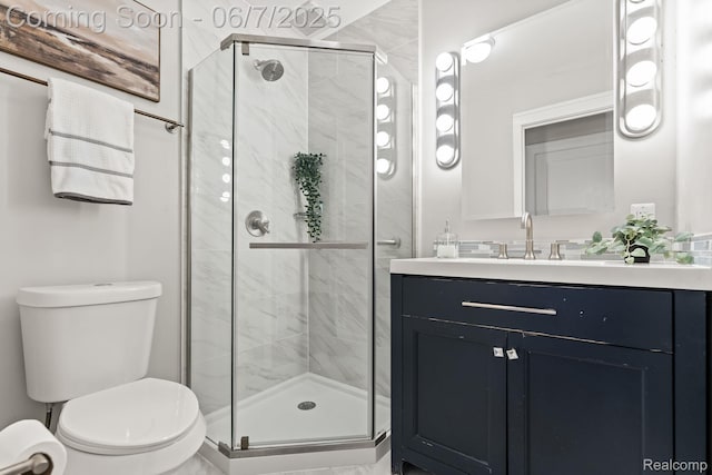 5302 Burns St, Detroit, MI 48213 - full bathroom featuring toilet, vanity, and a stall shower
