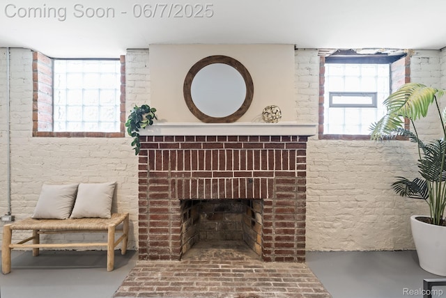 5302 Burns St, Detroit, MI 48213 - detailed view of a fireplace and brick wall