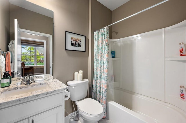 2765 Polson St, Ann Arbor, MI 48105 - full bathroom with toilet, vanity, and shower / tub combo with curtain