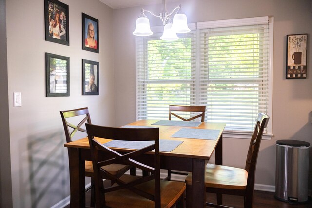 4873 Terrace Ln, Saint Joseph, MI 49085 - dining area with a chandelier, plenty of natural light, and baseboards