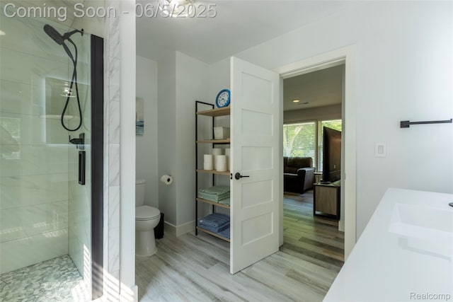 343 Beaupre Ave, Grosse Pointe Farms, MI 48236 - full bathroom featuring wood finished floors, toilet, a shower stall, and a sink