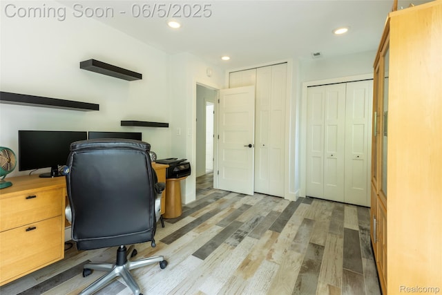 343 Beaupre Ave, Grosse Pointe Farms, MI 48236 - home office with light wood-type flooring and recessed lighting