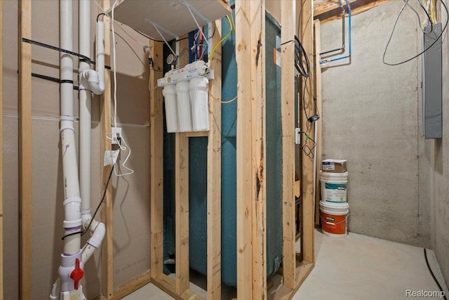 12150 Shaffer Rd, Davisburg, MI 48350 - bathroom with concrete floors