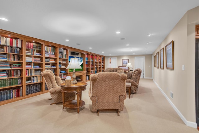 10575 Darrel Dr, Hanover, MI 49241 - sitting room featuring carpet floors, baseboards, and recessed lighting