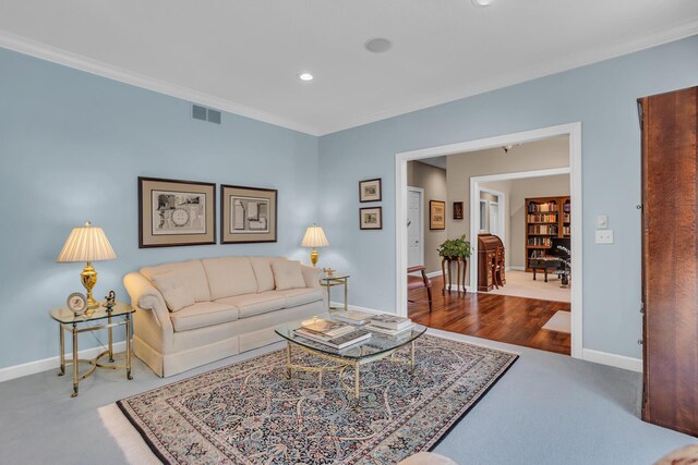10575 Darrel Dr, Hanover, MI 49241 - living area featuring recessed lighting, baseboards, and ornamental molding