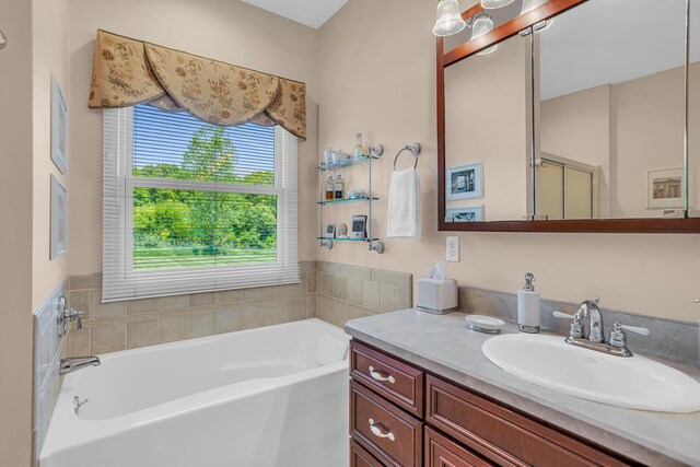 10575 Darrel Dr, Hanover, MI 49241 - bathroom featuring vanity and a garden tub