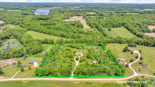 10575 Darrel Dr, Hanover, MI 49241 - overview of rural landscape with property parcel outlined