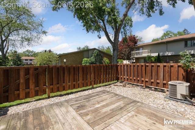 77 Willow Way Unit 13, Waterford, MI 48328 - wooden deck featuring central AC and a fenced backyard