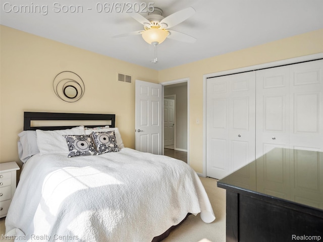 3924 High Grove Way, Lake Orion, MI 48360 - bedroom with a closet, carpet flooring, baseboards, and a ceiling fan
