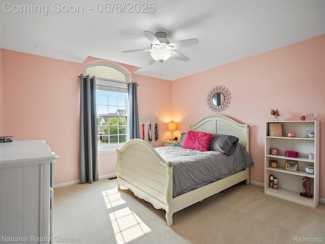 3924 High Grove Way, Lake Orion, MI 48360 - bedroom featuring light colored carpet, baseboards, and a ceiling fan