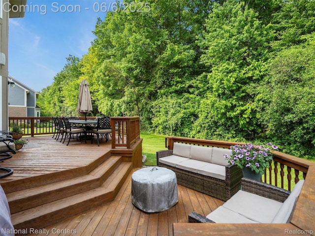 3924 High Grove Way, Lake Orion, MI 48360 - wooden deck featuring outdoor dining space and an outdoor living space