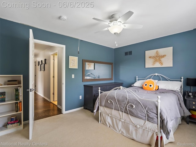 3924 High Grove Way, Lake Orion, MI 48360 - carpeted bedroom with baseboards and a ceiling fan