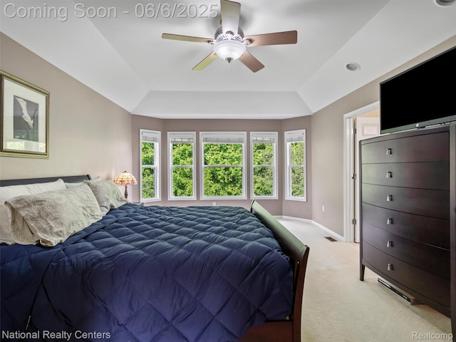 3924 High Grove Way, Lake Orion, MI 48360 - bedroom featuring carpet, a raised ceiling, baseboards, and ceiling fan