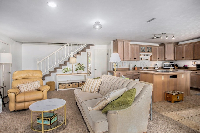 681 Gilead Shores Dr, Bronson, MI 49028 - living area featuring stairway