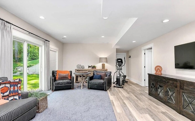 4087 Ronalds Rd, Dorr, MI 49323 - living area featuring light wood-style flooring and recessed lighting