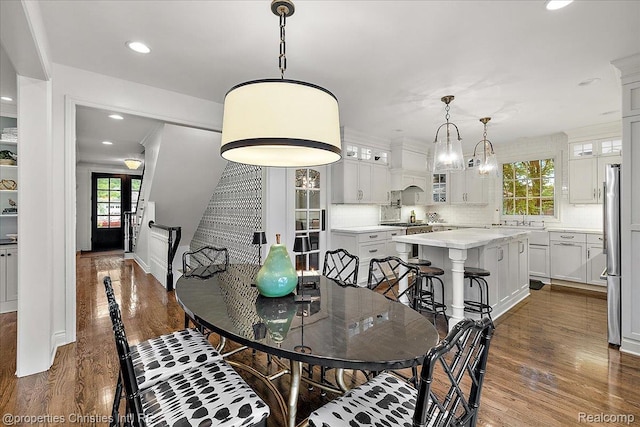 364 Chesterfield Ave, Birmingham, MI 48009 - dining space with plenty of natural light, dark wood-style floors, and recessed lighting